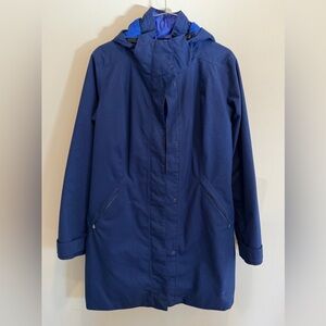 Patagonia 3-in-1 Down Parka Jacket Blue Removable Hood Waterproof H2No Sz Medium